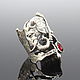 Ring series Ethnic Avant-garde Elephant with a garnet made of 925 HB0085 silver. Rings. Sunny Silver. My Livemaster. Фото №4