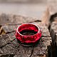 Order Scarlet Wood and Epoxy Resin Ring. greenwood44. Livemaster. . Rings Фото №3