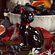 Винтаж: Статуэтка черная кошка, Италия. Статуэтки винтажные. Две брюнетки. Ярмарка Мастеров.  Фото №4