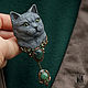Brooch needle: ' Warm cat'. Stick pin. House Of The Moon Dew. My Livemaster. Фото №6
