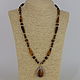 Necklace with a pendant made of tiger's eye stones ' Compliment', Necklace, Velikiy Novgorod,  Фото №1