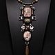 Long necklace with rhodonite and agate, Necklace, Mozhga,  Фото №1