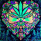 Необычное флуоресцентное полотно "Cannabis Love". Subculture Attributes. Fractalika. Online shopping on My Livemaster.  Фото №2