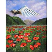 Картины и панно handmade. Livemaster - original item Painting field of poppies 