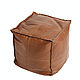 Order Pouf furniture interior 'Chocolate'. Leather-Art. Livemaster. . Ottomans Фото №3