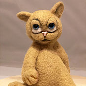 Куклы и игрушки handmade. Livemaster - original item felt toy: Sad cat. Handmade.
