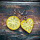 Asymmetric earrings 'Lemon slices', Earrings, Krasnodar,  Фото №1