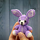 'Plush' Bunny toy beaded amigurumi purple. Miniature figurines. KOTiYA. Online shopping on My Livemaster.  Фото №2