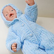 Куклы и игрушки handmade. Livemaster - original item Blue jumpsuit with hood. Handmade.