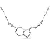 Колье Молекула Серотонина, серебро 925, позолота