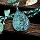 Pendant with green Jasper on suede cord 'forest Spirit', Pendants, Moscow,  Фото №1