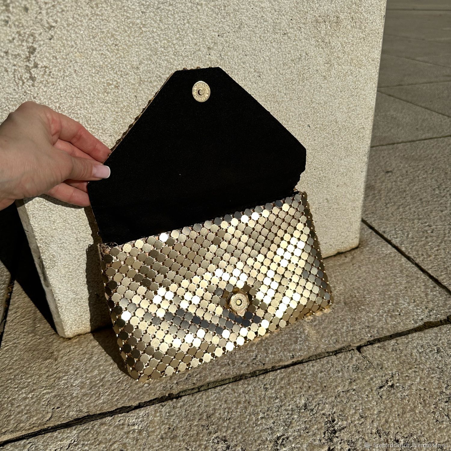 Клатч конверт золото 22 см х 15 см х 3 см в интернет-магазине Ярмарка ...