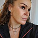 Серьги крестики черные длинные. Серьги классические. Lyubov_vokrug. Интернет-магазин Ярмарка Мастеров.  Фото №2