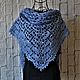 Заказать Шаль крючком голубая-Платок крючком-Шаль вязаная. Multi Color Crochet (voronkova-olga). Ярмарка Мастеров. . Шали Фото №3