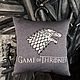 Pillow with embroidery 'Direwolf' series Game of thrones, Pillow, Moscow,  Фото №1