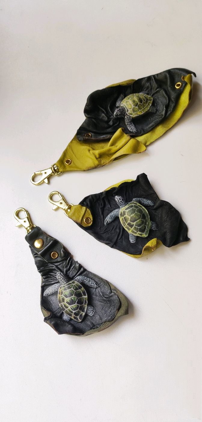 3D Key rings made of genuine leather ' Sea turtles', Key chain, Moscow,  Фото №1