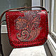 Женская сумка  "Барокко" красная. Классическая сумка. Хельга. Кожаная мануфактура. Интернет-магазин Ярмарка Мастеров.  Фото №2