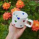 A smooth mug with colorful hearts as a gift to a loved one. Mugs and cups. DASHA LEPIT | Ceramic tableware (dashalepit). My Livemaster. Фото №6