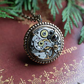Steampunk-медальон для фото "Amaranthine" с механизмом