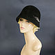Velour hat Cloche black, Hats1, Moscow,  Фото №1