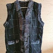 Мужская одежда handmade. Livemaster - original item Men`s leather vest made of sheepskin. Handmade.