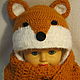KIT Fox hat scarf for girls winter. Scarves and snoods. Gala Devi (crochet design). My Livemaster. Фото №4