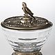 Sugar bowl "monstera" with the figure of a parrot; brass, glass, d105х, Kitchen sets, Moscow,  Фото №1