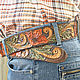Cinturón de cuero hecho a mano, colorido. Straps. schwanzchen. Интернет-магазин Ярмарка Мастеров.  Фото №2