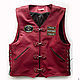 Men's red leather vest, Mens outerwear, Pushkino,  Фото №1