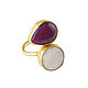 Ring with white agate, agate ring two stones dimensionless. Rings. Irina Moro. My Livemaster. Фото №5