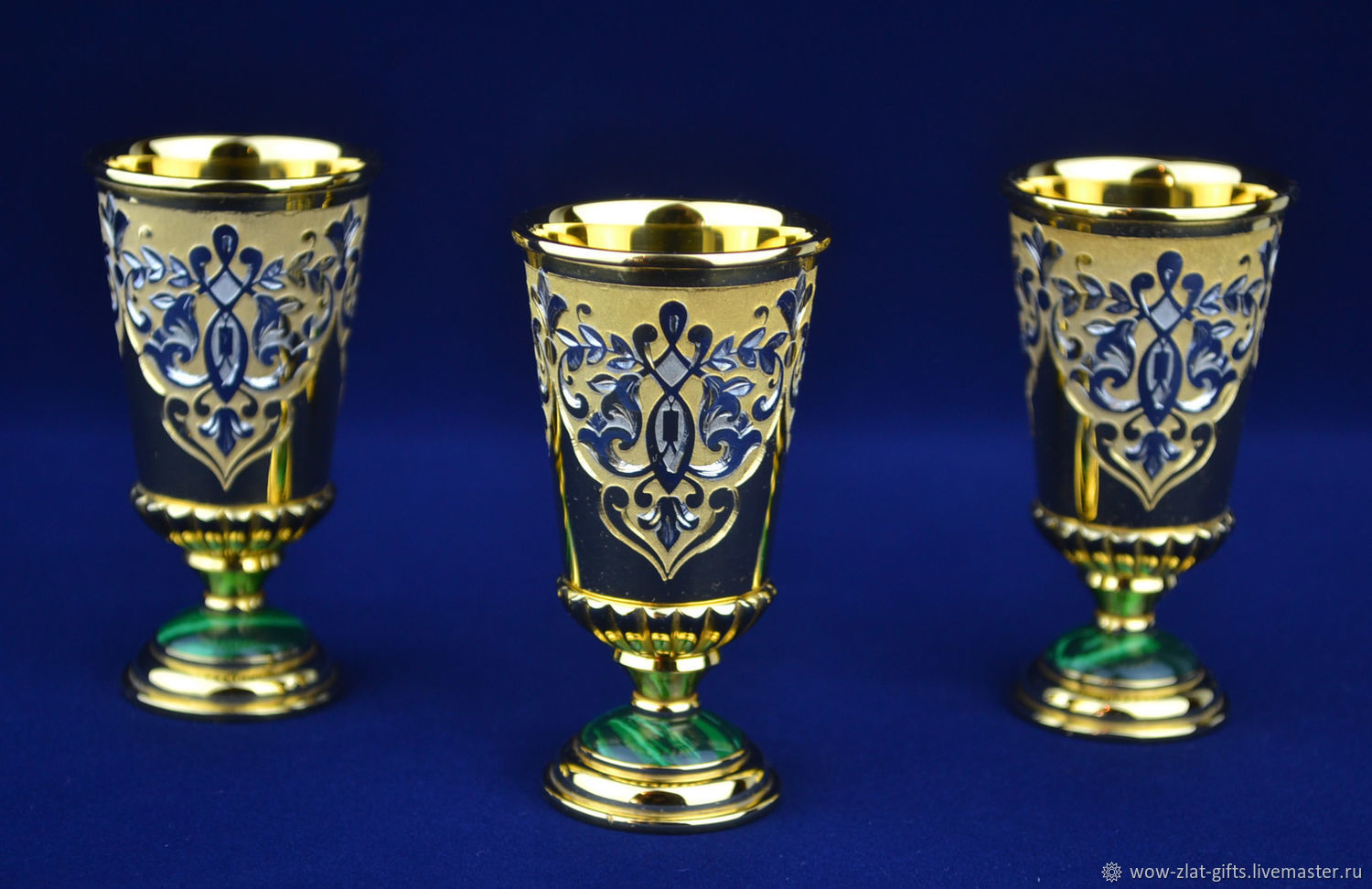 GLASSES WITH MALACHITE, Shot Glasses, Chrysostom,  Фото №1