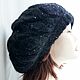Order Voluminous beret Leaves black with mohair. Little pleasures for every day. Livemaster. . Berets Фото №3
