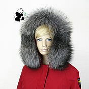 Аксессуары handmade. Livemaster - original item Luxury furry. Trim on the hood made of silver fox fur No. №1. Handmade.