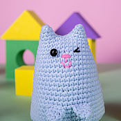 Куклы и игрушки handmade. Livemaster - original item Cloud - soft toy blue cat with blue stripes. Handmade.