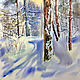 Painting watercolor. Winter in elk island. Pictures. ArtShipilina. My Livemaster. Фото №6