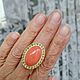Заказать Винтаж: Роскошное кольцо с кораллом и хризолитами. Grandvintage. Ярмарка Мастеров. . Кольца винтажные Фото №3
