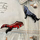 Set of brooches ' Fox, wolf. Dawn and night blue red'. Brooch set. greenfox-23. Online shopping on My Livemaster.  Фото №2