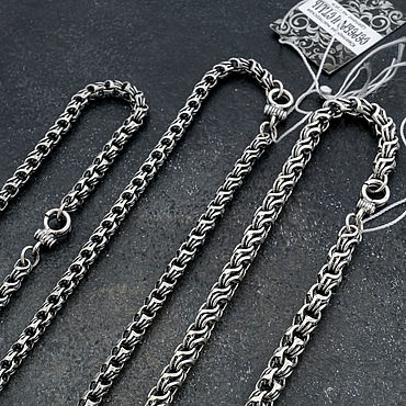 Дизайн и реклама ручной работы. Ярмарка Мастеров - ручная работа Цепочка круглый Бисмарк серебро 925 с чернением.. Handmade.