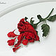 Brooch of the skin rose under the rain. Decoration leather. Brooches. lanssveta. Online shopping on My Livemaster.  Фото №2