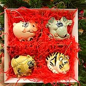 Сувениры и подарки handmade. Livemaster - original item Christmas tree toy set Symbols of the year. Handmade.