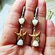 Earrings 'Two stars' with fire opals. Earrings. SELENA. My Livemaster. Фото №4
