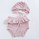 A gift for a newborn: a cap and bloomers for a girl pink, Gift for newborn, Cheboksary,  Фото №1