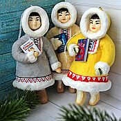 Сувениры и подарки handmade. Livemaster - original item Children of the North with a book - cotton Christmas tree toy. Handmade.