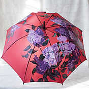 Аксессуары handmade. Livemaster - original item Umbrella cane with painted Lilac burgundy. Handmade.