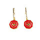 A gift for February 14, heart earrings, red earrings, Earrings, Moscow,  Фото №1