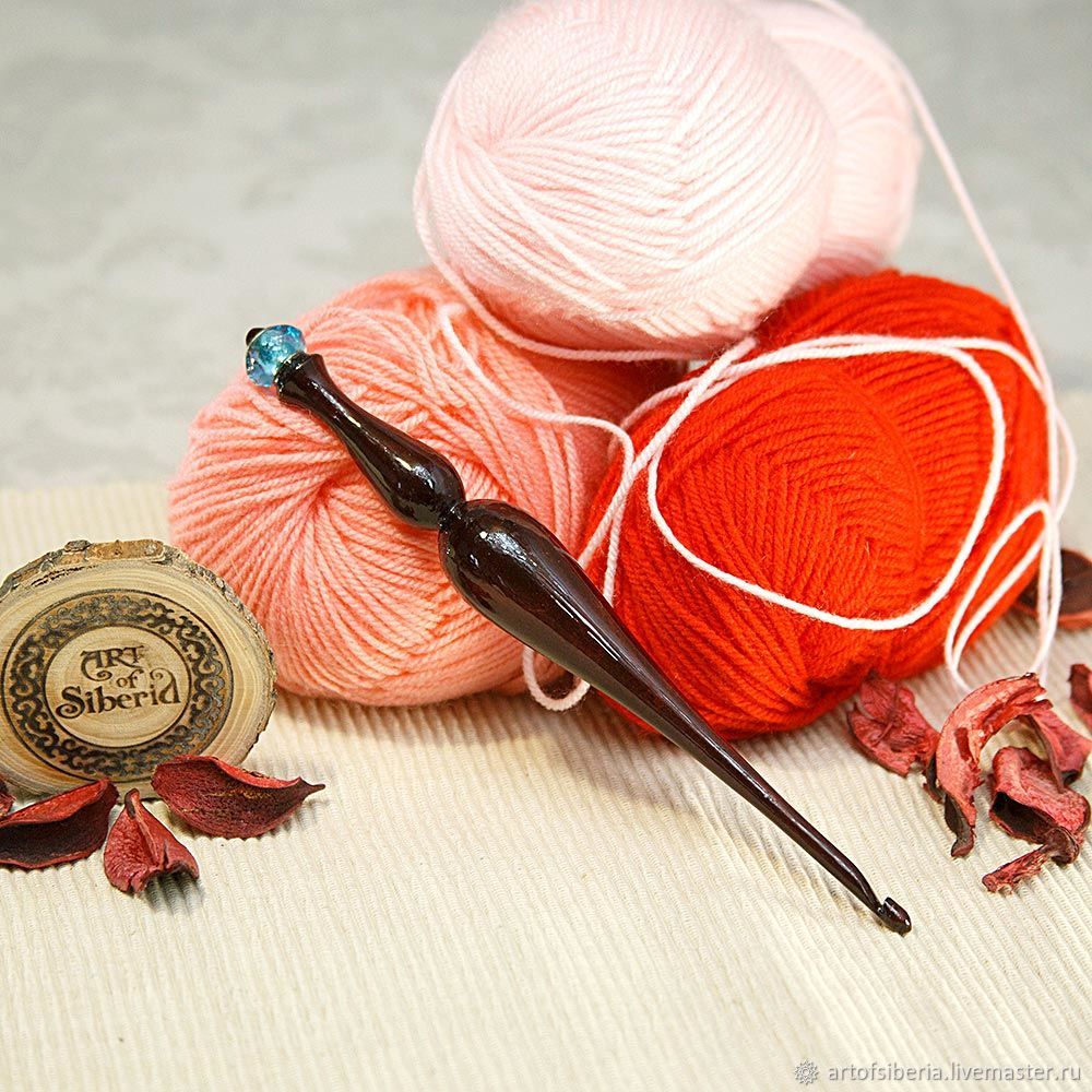 Крючок для вязания 4 мм Деревянный (Кедр) Крючки из дерева #K96 в ...