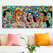 Картины и панно handmade. Livemaster - original item Africa picture. Africans - abstract painting with mosaic. Handmade.
