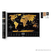 Дизайн и реклама handmade. Livemaster - original item Scratch world map Travel Map Black World. Handmade.