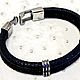 Bracelet made of genuine lizard leather, in dark blue color!. Braided bracelet. SHOES&BAGS. Online shopping on My Livemaster.  Фото №2