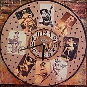 Для дома и интерьера handmade. Livemaster - original item Wall clock in the style of pin-up bilateral. Handmade.